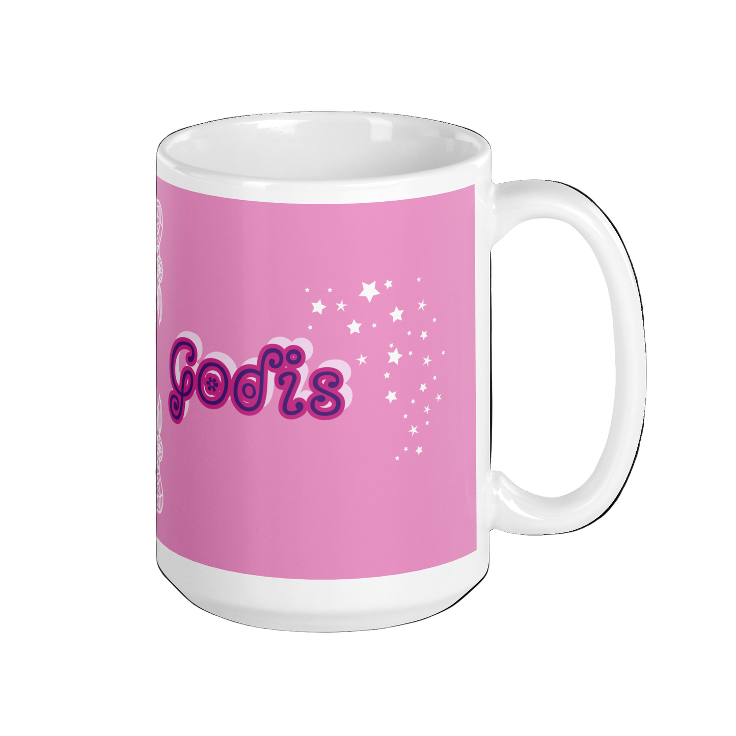 White and Pink Glossy 'Lover Godis' Mug